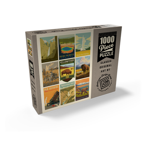 Yellowstone National Park: 150th Anniversary Commemorative Print, Vintage Poster 1000 Jigsaw Puzzle box view2