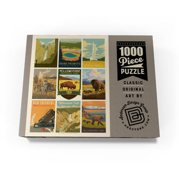Yellowstone National Park: 150th Anniversary Commemorative Print, Vintage Poster 1000 Jigsaw Puzzle box view3