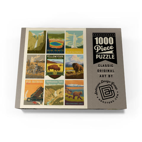 Yellowstone National Park: 150th Anniversary Commemorative Print, Vintage Poster 1000 Jigsaw Puzzle box view3