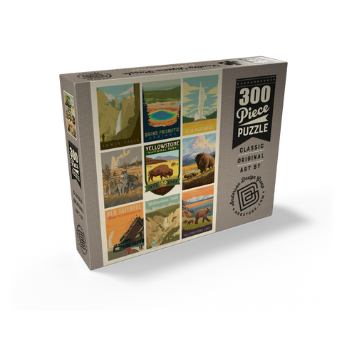 Yellowstone National Park: 150th Anniversary Commemorative Print, Vintage Poster 300 Jigsaw Puzzle box view2