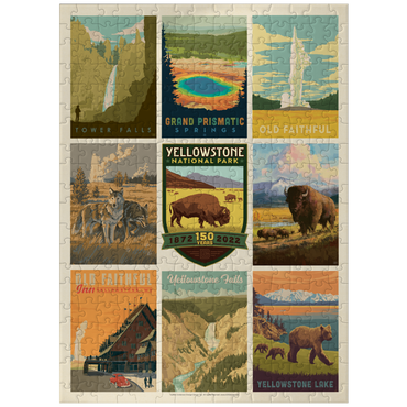 puzzleplate Yellowstone National Park: 150th Anniversary Commemorative Print, Vintage Poster 300 Jigsaw Puzzle