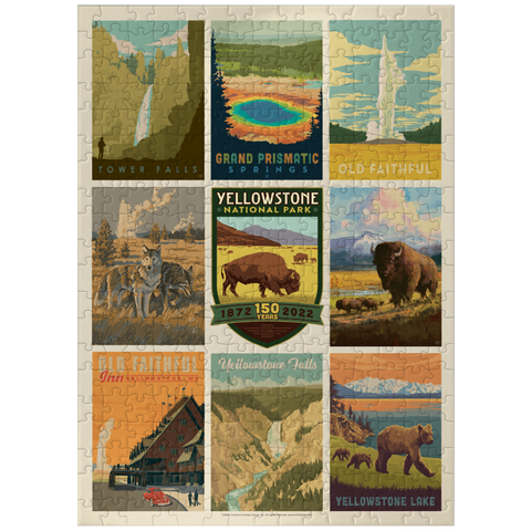 puzzleplate Yellowstone National Park: 150th Anniversary Commemorative Print, Vintage Poster 300 Jigsaw Puzzle