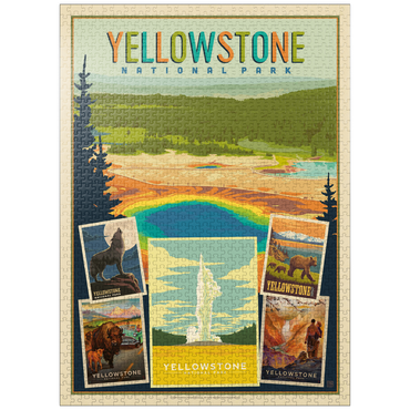 puzzleplate Yellowstone National Park: Collage Print, Vintage Poster 1000 Jigsaw Puzzle