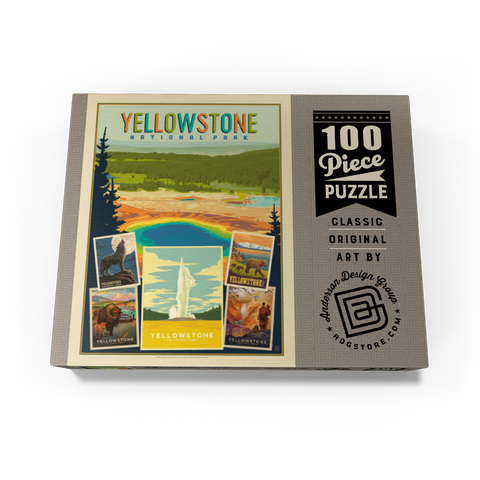 Yellowstone National Park: Collage Print, Vintage Poster 100 Jigsaw Puzzle box view3