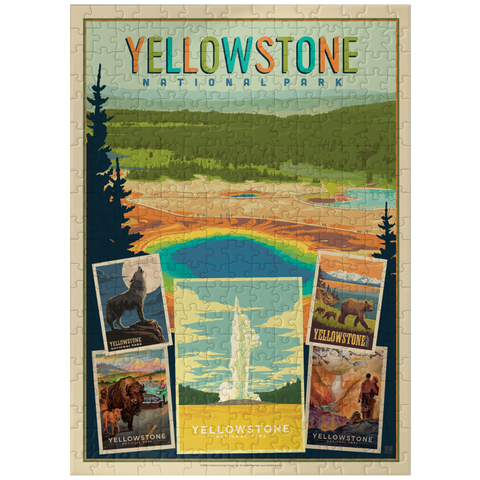 puzzleplate Yellowstone National Park: Collage Print, Vintage Poster 300 Jigsaw Puzzle