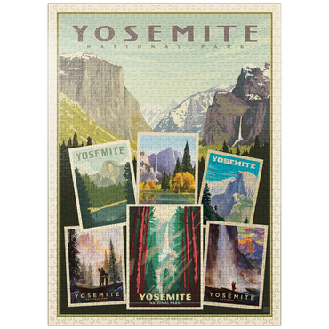 puzzleplate Yosemite National Park: Collage Print, Vintage Poster 1000 Jigsaw Puzzle