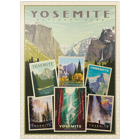 puzzleplate Yosemite National Park: Collage Print, Vintage Poster 1000 Jigsaw Puzzle