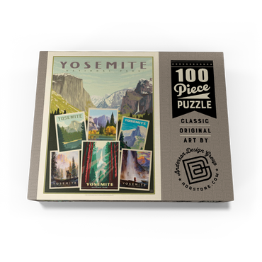 Yosemite National Park: Collage Print, Vintage Poster 100 Jigsaw Puzzle box view3