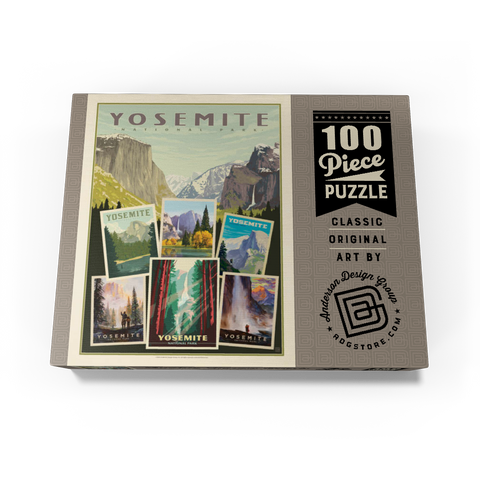Yosemite National Park: Collage Print, Vintage Poster 100 Jigsaw Puzzle box view3