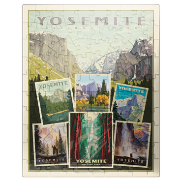 puzzleplate Yosemite National Park: Collage Print, Vintage Poster 100 Jigsaw Puzzle