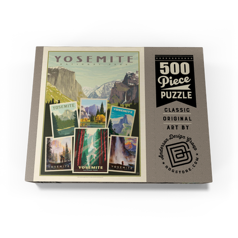 Yosemite National Park: Collage Print, Vintage Poster 500 Jigsaw Puzzle box view3