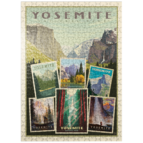 puzzleplate Yosemite National Park: Collage Print, Vintage Poster 500 Jigsaw Puzzle