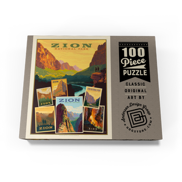 Zion National Park: Collage Print, Vintage Poster 100 Jigsaw Puzzle box view3