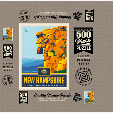 New Hampshire: The Granite State 500 Jigsaw Puzzle box 3D Modell