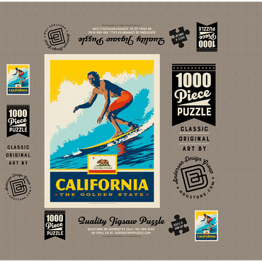 California: The Golden State (Surfer) 1000 Jigsaw Puzzle box 3D Modell