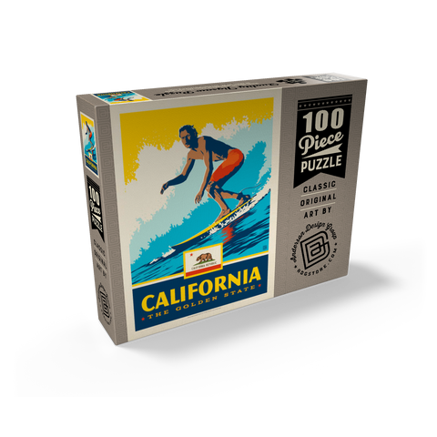 California: The Golden State (Surfer) 100 Jigsaw Puzzle box view2