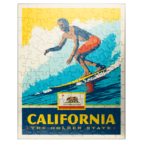 puzzleplate California: The Golden State (Surfer) 100 Jigsaw Puzzle