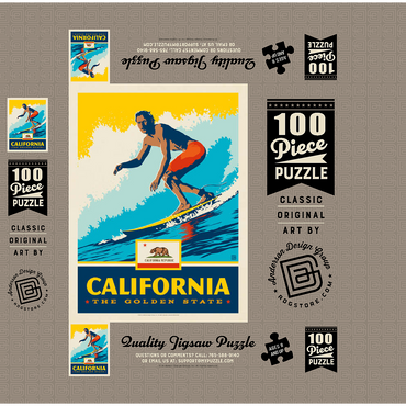 California: The Golden State (Surfer) 100 Jigsaw Puzzle box 3D Modell