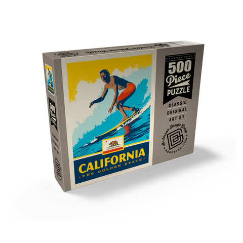 California: The Golden State (Surfer) 500 Jigsaw Puzzle box view2