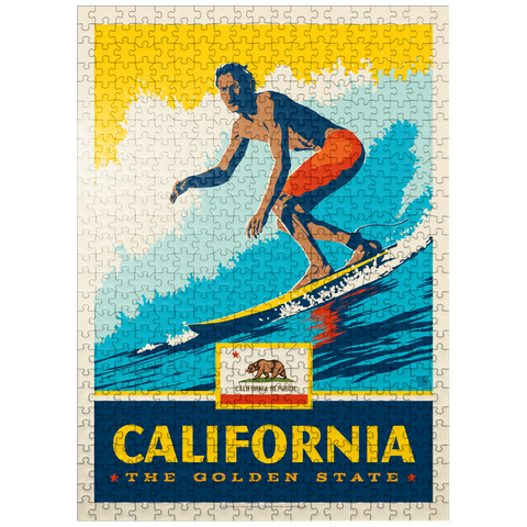 puzzleplate California: The Golden State (Surfer) 500 Jigsaw Puzzle