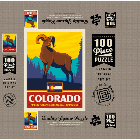 Colorado: The Centennial State 100 Jigsaw Puzzle box 3D Modell