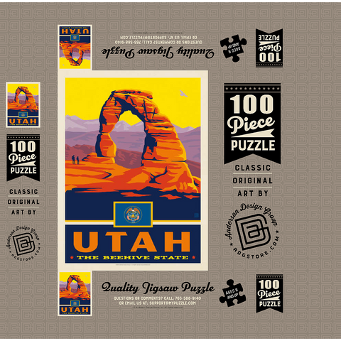 Utah: The Beehive State 100 Jigsaw Puzzle box 3D Modell