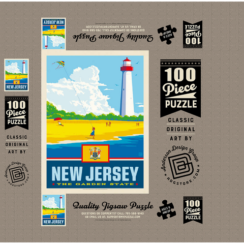 New Jersey: The Garden State 100 Jigsaw Puzzle box 3D Modell