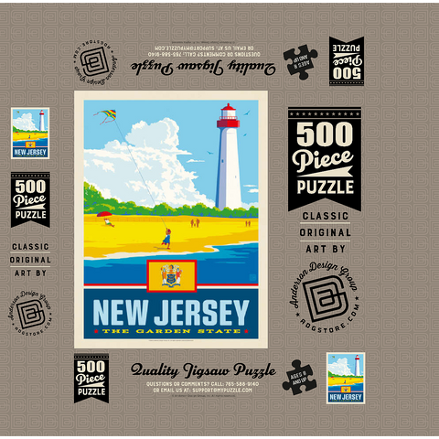New Jersey: The Garden State 500 Jigsaw Puzzle box 3D Modell