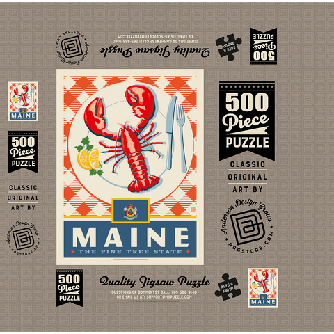 Maine: The Pine Tree State 500 Jigsaw Puzzle box 3D Modell
