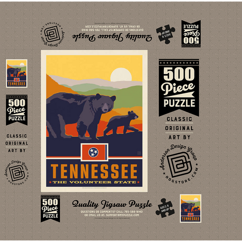 Tennessee: The Volunteer State 500 Jigsaw Puzzle box 3D Modell