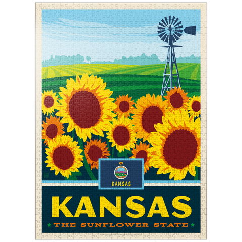 puzzleplate Kansas: The Sunflower State 1000 Jigsaw Puzzle