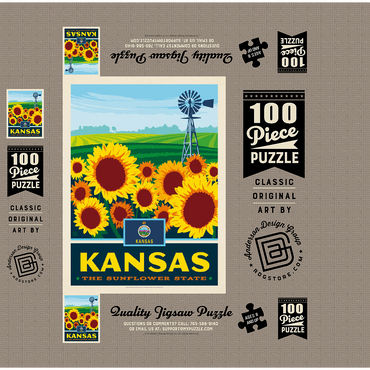 Kansas: The Sunflower State 100 Jigsaw Puzzle box 3D Modell