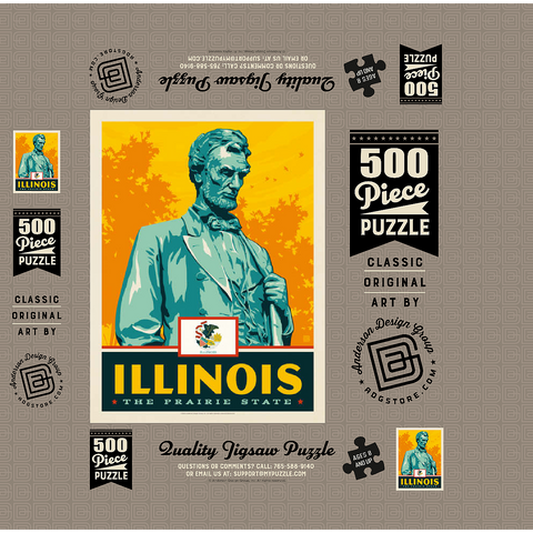 Illinois: The Prairie State 500 Jigsaw Puzzle box 3D Modell