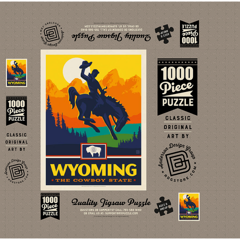 Wyoming: The Cowboy State 1000 Jigsaw Puzzle box 3D Modell
