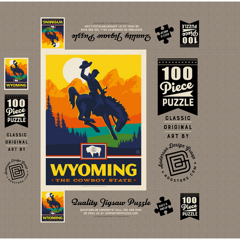 Wyoming: The Cowboy State 100 Jigsaw Puzzle box 3D Modell