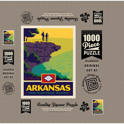 Arkansas: The Natural State 1000 Jigsaw Puzzle box 3D Modell