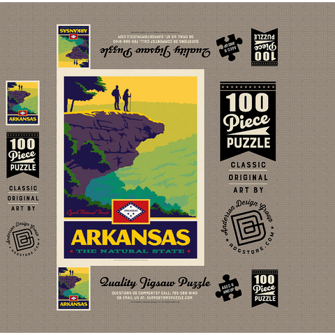 Arkansas: The Natural State 100 Jigsaw Puzzle box 3D Modell