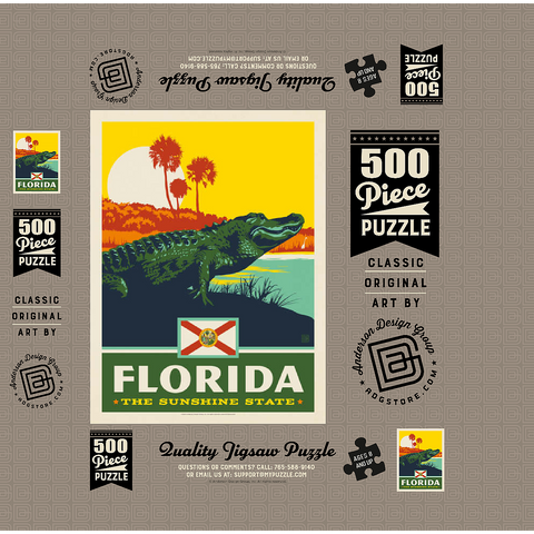 Florida: The Sunshine State 500 Jigsaw Puzzle box 3D Modell