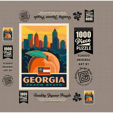 Georgia: Peach State 1000 Jigsaw Puzzle box 3D Modell