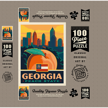 Georgia: Peach State 100 Jigsaw Puzzle box 3D Modell