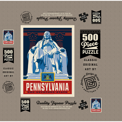 Pennsylvania: The Keystone State 500 Jigsaw Puzzle box 3D Modell