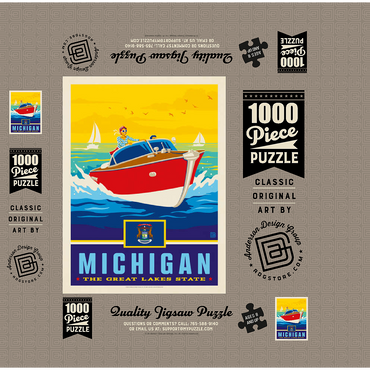 Michigan: The Great Lakes State 1000 Jigsaw Puzzle box 3D Modell