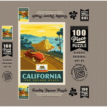 California: The Golden State (Coastline) 100 Jigsaw Puzzle box 3D Modell