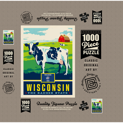 Wisconsin: The Badger State 1000 Jigsaw Puzzle box 3D Modell