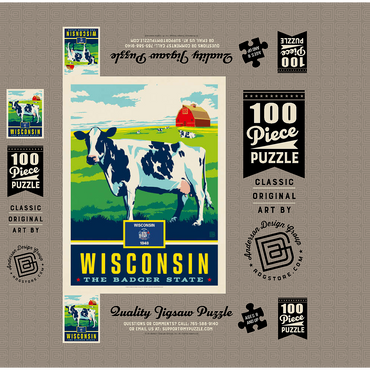 Wisconsin: The Badger State 100 Jigsaw Puzzle box 3D Modell