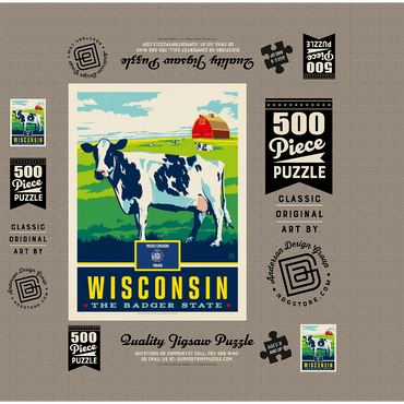 Wisconsin: The Badger State 500 Jigsaw Puzzle box 3D Modell