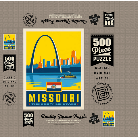 Missouri: The Show-Me State 500 Jigsaw Puzzle box 3D Modell