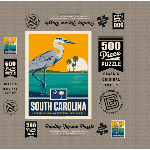 South Carolina: The Palmetto State 500 Jigsaw Puzzle box 3D Modell
