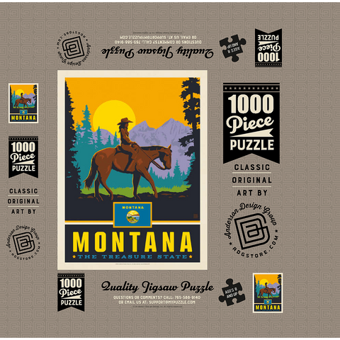 Montana: The Treasure State 1000 Jigsaw Puzzle box 3D Modell