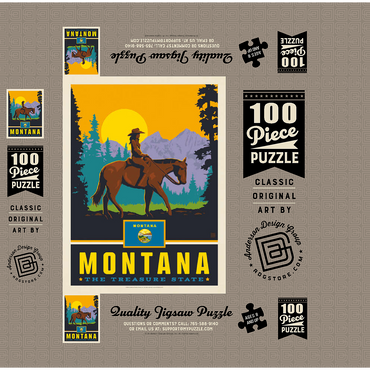 Montana: The Treasure State 100 Jigsaw Puzzle box 3D Modell
